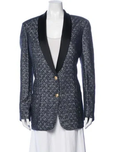Pre-owned Versus Patterned Blazer In Blue