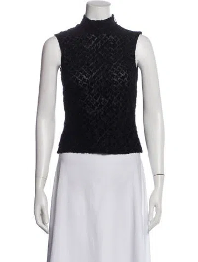 Pre-owned Versus Patterned Mock Neck Top In Blue