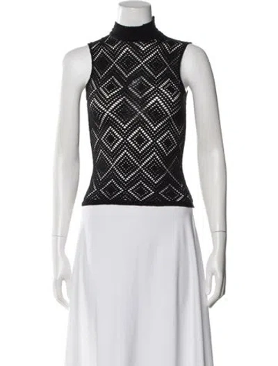 Pre-owned Versus Patterned Turtleneck Top In White