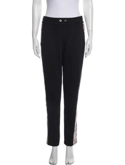Pre-owned Versus Plaid Print Embroidered Accent Sweatpants In Black