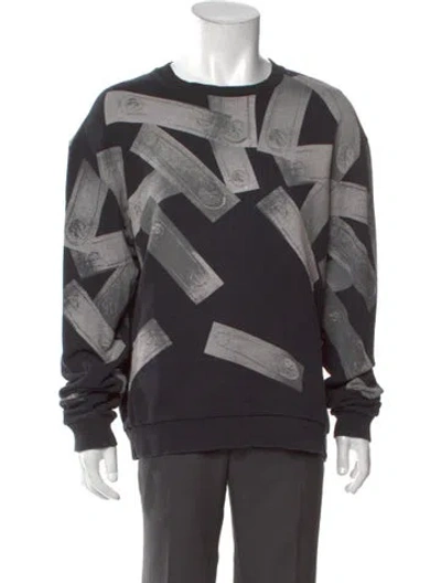 Pre-owned Versus Printed Crew Neck Sweatshirt In Gray