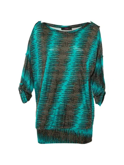 Pre-owned Versus Printed Jersey Top In Blue