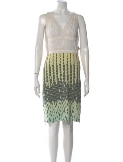 Pre-owned Versus Printed Knee-length Dress In Neutral
