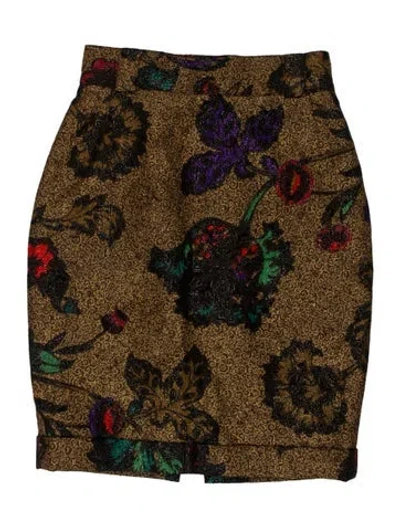 Pre-owned Versus Printed Knee-length Skirt In Brown