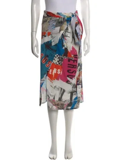 Pre-owned Versus Printed Knee-length Skirt In Multi