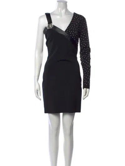 Pre-owned Versus Printed Mini Dress In Black