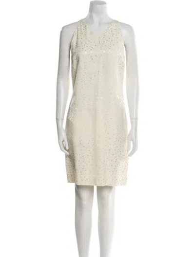 Pre-owned Versus Printed Mini Dress In Neutral