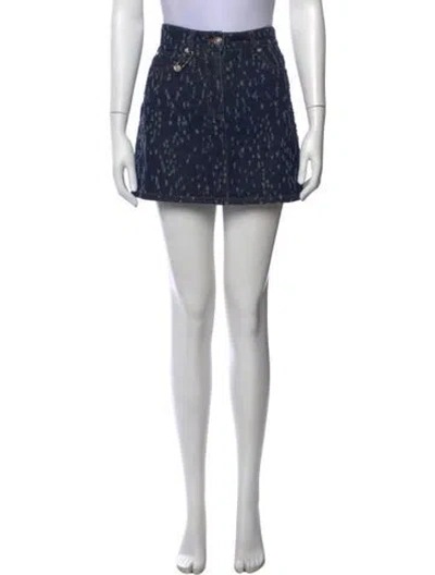 Pre-owned Versus Printed Mini Skirt In Black