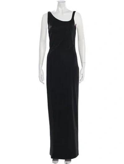 Pre-owned Versus Scoop Neck Long Dress In Black