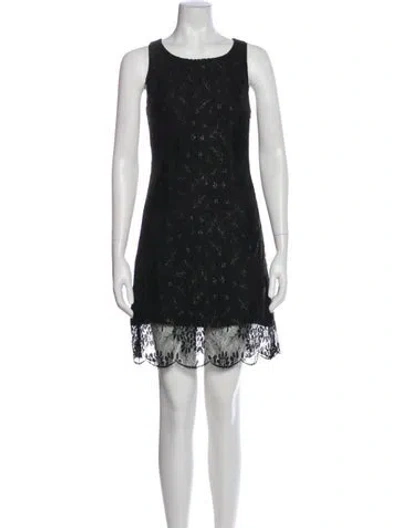 Pre-owned Versus Scoop Neck Mini Dress In Black