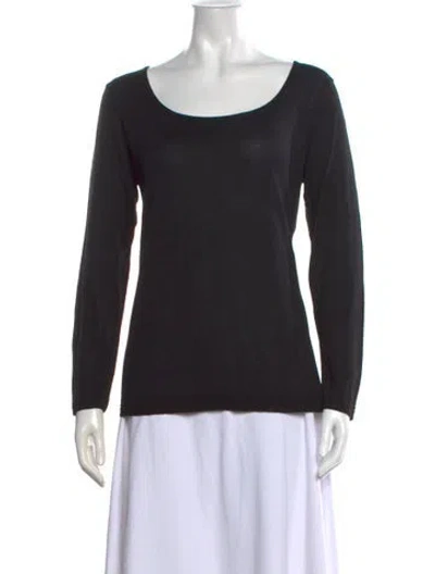 Pre-owned Versus Scoop Neck Sweater In Black