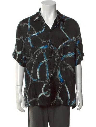 Pre-owned Versus Silk Graphic Print Shirt In Black