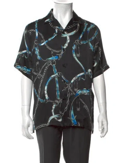 Pre-owned Versus Silk Graphic Print Shirt In Black
