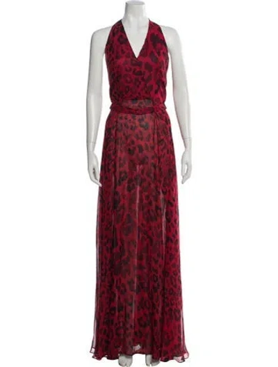 Pre-owned Versus Silk Long Dress In Red