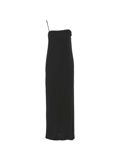 Pre-owned Versus Spaghetti-strap Maxi Dress In Black