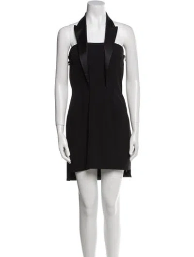Pre-owned Versus Square Neckline Knee-length Dress In Black