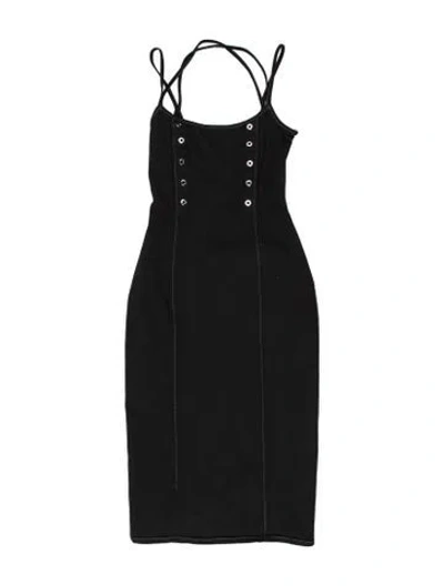 Pre-owned Versus Square Neckline Knee-length Dress In Black