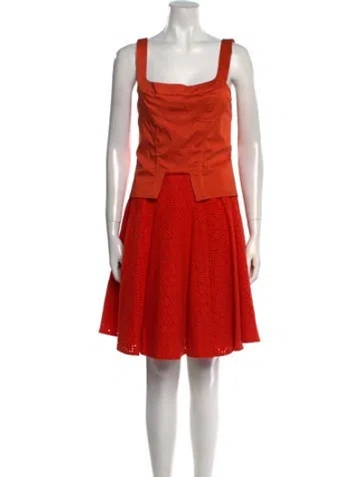 Pre-owned Versus Square Neckline Knee-length Dress In Orange