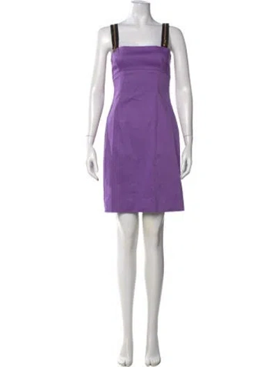 Pre-owned Versus Square Neckline Mini Dress In Purple