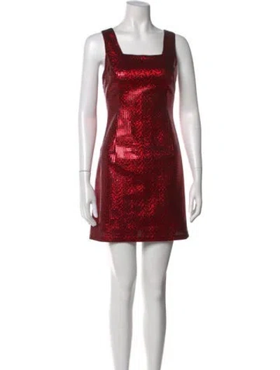 Pre-owned Versus Square Neckline Mini Dress In Red