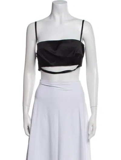 Pre-owned Versus Square Neckline Sleeveless Crop Top In White