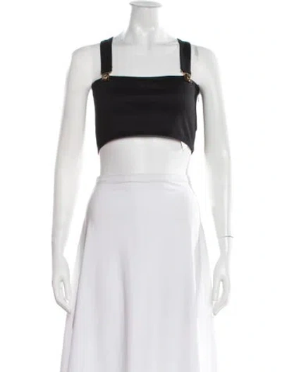 Pre-owned Versus Square Neckline Sleeveless Crop Top In White