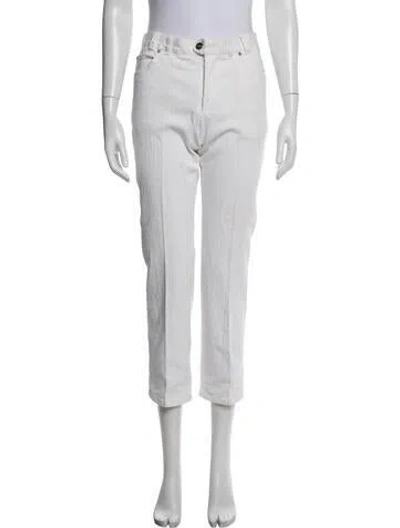 Pre-owned Versus Straight Leg Pants In White