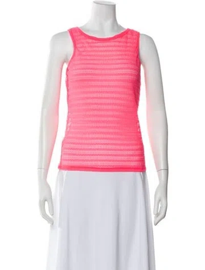 Pre-owned Versus Striped Crew Neck Top In Pink