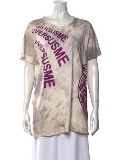 Pre-owned Versus Tie-dye Print Crew Neck T-shirt In Neutral