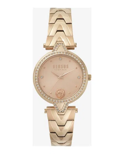 Versus Versace V  Crystal Bracelet Watch Woman Wrist Watch Rose Gold Size - Stainless Steel