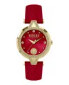 Versus Versace V  Crystal Leather Strap Watch, 34mm In Multi