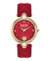 Versus Versace V  Crystal Leather Strap Watch, 34mm In Multi