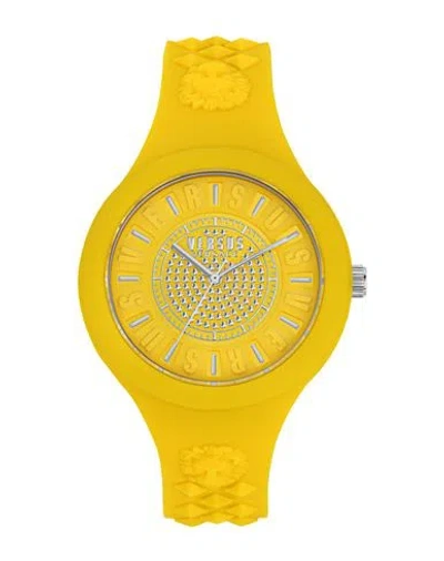 Versus Versace Fire Island Crystal Strap Watch Woman Wrist Watch Yellow Size - Stainless Steel