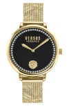 VERSUS VERSUS VERSACE LA VILLETTE CRYSTAL MESH STRAP WATCH, 36MM