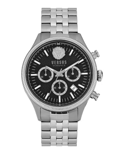 Pre-owned Versus Versace Mens Colonne Chrono 44mm Bracelet Fashion Watch In Silver