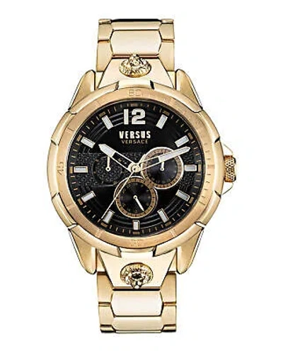 Pre-owned Versus Versace Mens Gold 44mm Bracelet Fashion Watch