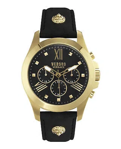 Pre-owned Versus Versace Mens Gold 44mm Strap Fashion Watch