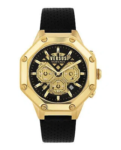 Pre-owned Versus Versace Mens Gold 45mm Strap Fashion Watch
