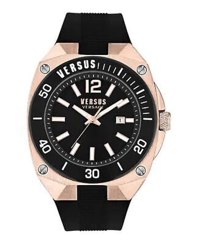 Pre-owned Versus Versace Mens  Reaction Rose Gold 48mm Strap Fashion Watch