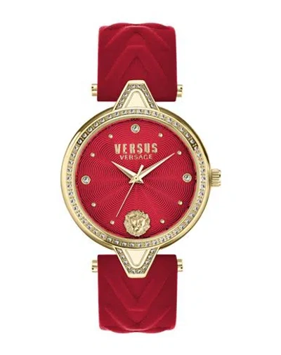 Versus Versace V  Crystal Watch Woman Wrist Watch Gold Size - Stainless Steel In Red