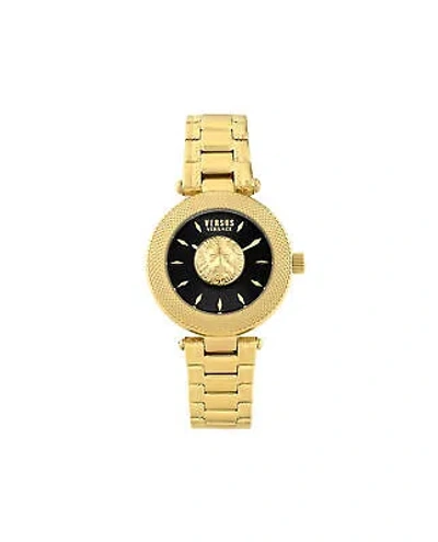 Pre-owned Versus Versace Womens Brick Lane Gold 36mm Bracelet Fashion Watch