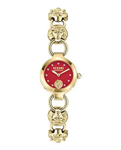 Pre-owned Versus Versace Womens Broadwood Petite Gold 26mm Bracelet Fashion Watch