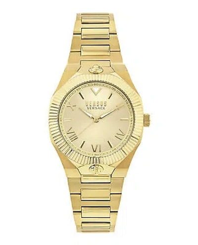 Pre-owned Versus Versace Womens Echo Park Gold 36mm Bracelet Fashion Watch