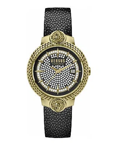 Pre-owned Versus Versace Womens Mouffetard Crystal Gold 38mm Strap Fashion Watch