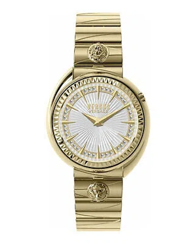 Pre-owned Versus Versace Womens Tortona Crystal Gold 38mm Bracelet Fashion Watch