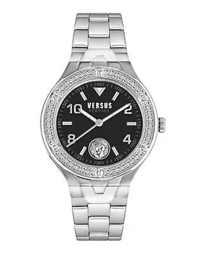 Pre-owned Versus Versace Womens Vittoria Crystal Stainless Steel 38mm Bracelet Fashion