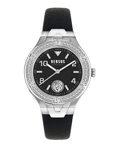 Pre-owned Versus Versace Womens Vittoria Crystal Stainless Steel 38mm Strap Fashion Watch