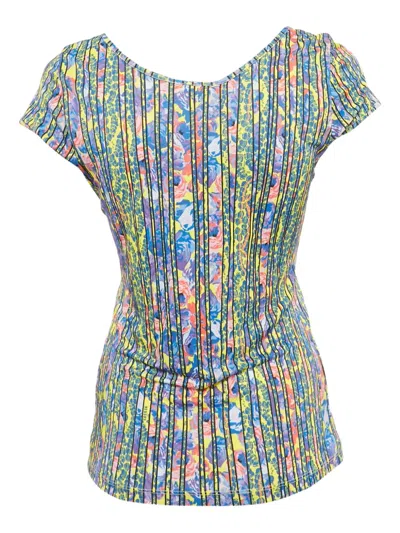 Pre-owned Versus Vibrant Print Jersey Top In Blue