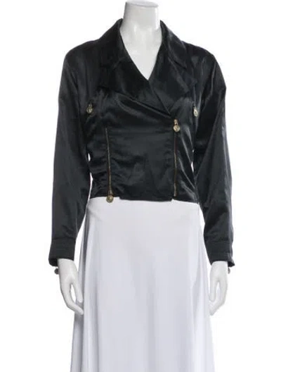 Pre-owned Versus Vintage 1990's Biker Jacket In Black