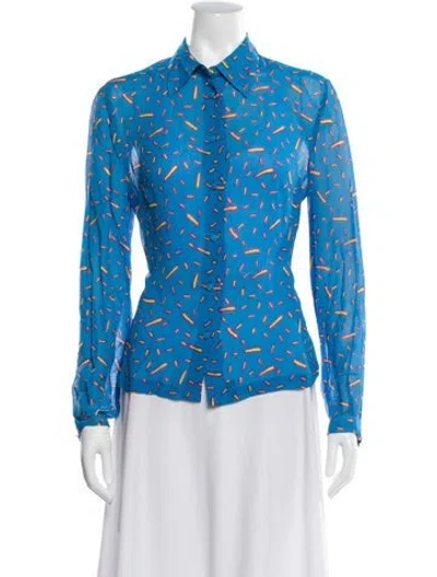 Pre-owned Versus Vintage 1990's Blouse In Blue
